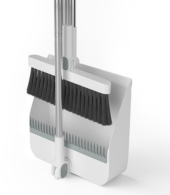 아뜰라임화이트 고급형 빗자루 쓰레받기 세트, 화이트, 1개