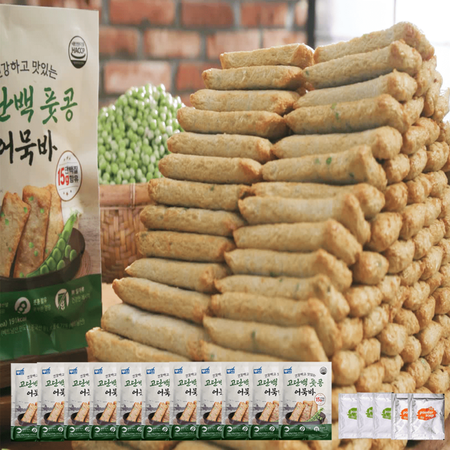 고단백 풋콩 어묵바 어육바 오뎅바 어묵요리 밀가루없는 캠핑 간식 아이큐샵, 66개, 25g