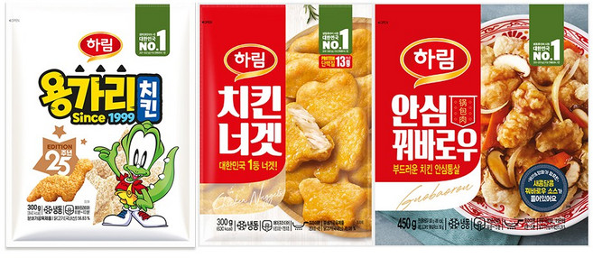 하림 안심꿔바로우 450g+용가리치킨 300g+치킨너겟 300g, 안심꿔바로우450g+용가리300g+너겟300g, 300g, 1세트