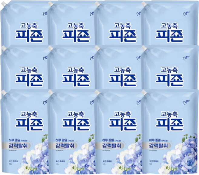 고농축 피죤 강력탈취 오리지널 오션후레쉬 섬유유연제 리필, 1.6L, 12개