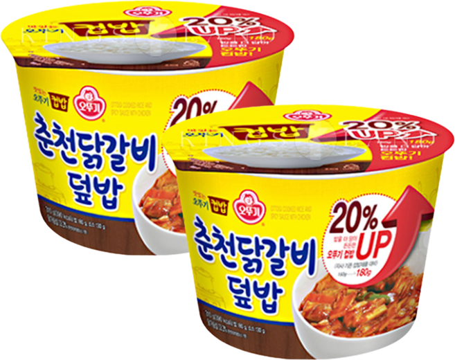 오뚜기 맛있는 컵밥 춘천닭갈비덮밥, 310g, 2개