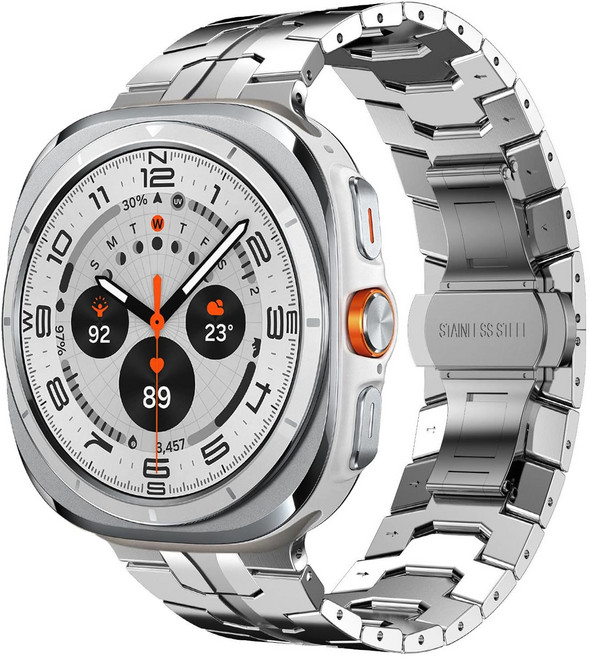 FLYX갤럭시워치8/ultra 클래식 메탈 스트랩WH8-917, 실버