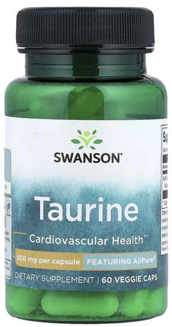 Swanson Taurine 500mg Veggie Caps 스완슨 타우린 500mg 베지 캡, 2개, 60정 - 쿠팡