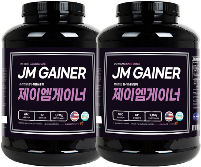 JM 게이너 살찌는 체중증가 보충제, 3.2kg, 2개