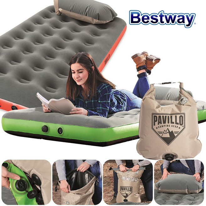 베스트웨이 BW 67619 릴렉스 트윈 에어매트-오렌지/캠핑매트, 오렌지