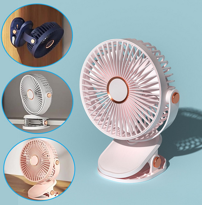 무선 써큘레이터 선풍기 클립형 휴대용 탁상겸용 충전식 무소음 선풍기, 서큘레이터선풍기 핑크색