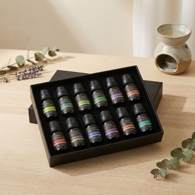 루몽샵 천연 아로마오일 에센셜오일 12종세트 숙면 수면 아로마테라피, 12개, 10ml