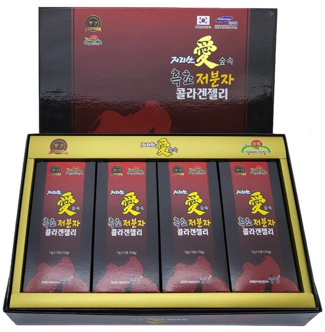 흑초 저분자 콜라겐젤리스틱 40포 산야초효소 발효액 천연벌꿀 하동녹차, 1박스