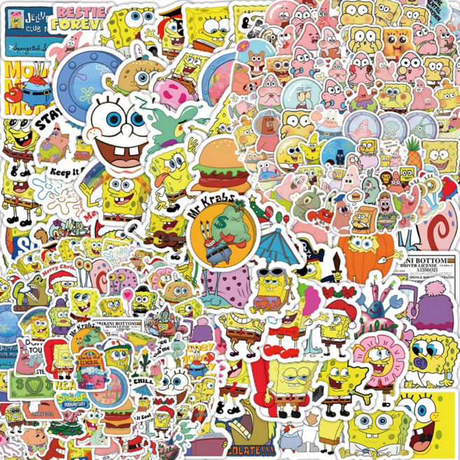 스폰지밥 스티커 네모바지 방수 중복없는 풀세트 220장 다꾸 선물용, 220개, 혼합색상