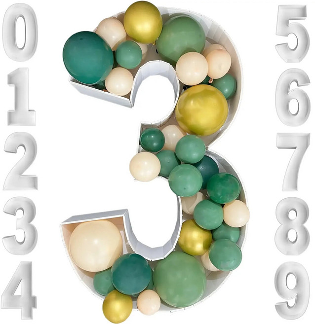 대형 숫자 풍선 프리 컷 번호 프레임 골판지 마키 생일 파티 베이비 샤워 장식, 11)6 - 70cm 사이즈