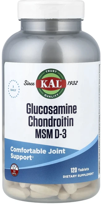 몸관리하세요 겨울입니다 KAL 글로코사민 콘드로이틴 MSM D-3 120정 특별관리진행, KAL 글로코사민 콘드로이틴 MSM D3 120정, 1개 - 쿠팡