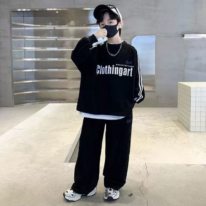 재한 초등학생 캐주얼 오버핏 맨투맨 상하복세트 [2731]