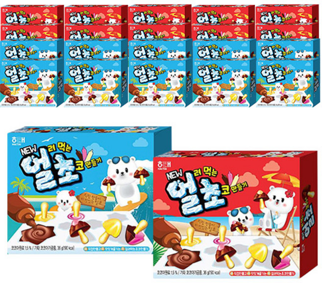 해태 얼초 얼려먹는초코만들기 36g 묶음행사, 해태 얼려먹는 초코만들기, 20개