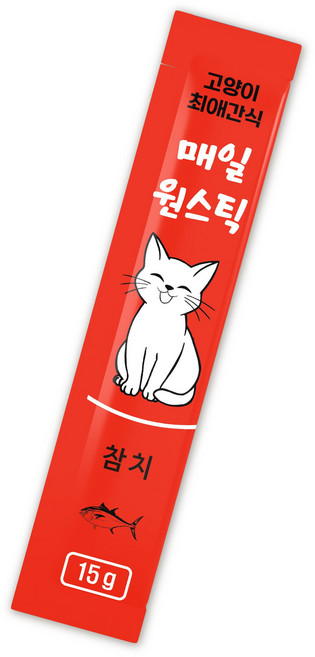 고양이 매일 원스틱 간식 짜먹는 스틱 저렴한 대용량 100p 가성비 길고양이 습식 영양간식, 15g, 100개, 참치