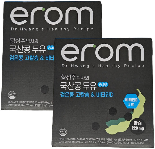 이롬 국산콩 두유 플러스 고칼슘&비타민D, 32개, 190ml