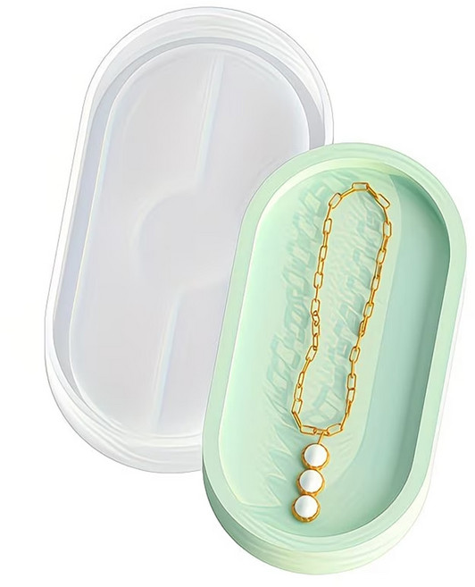 [마니랜드] 타원형 트레이 몰드, 1개, 반투명