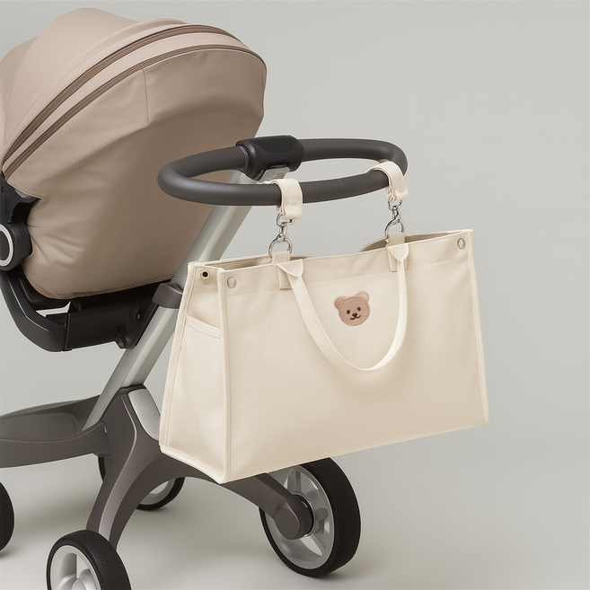 제이로이 유아용 대형 캔버스 기저귀가방