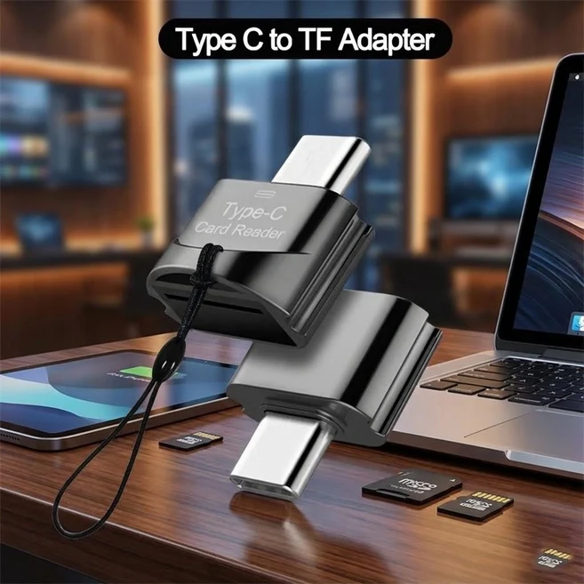 USB 3.0 타입 C에서 마이크로-SD TF 카드 리더 어댑터 OTG 미니 휴대폰 노트북 데이터 전송용, 03 1PC black