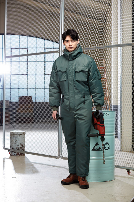 경신코리아 겨울 상하일체형 항공 털 작업복 정비복 배달복 낚시복 KSK173 KSK 174