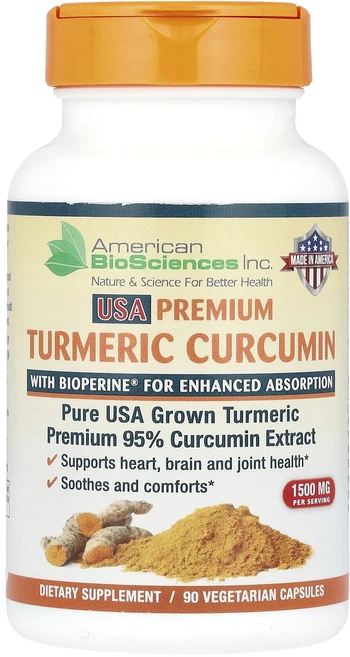 새해 첫좋은선물 American Biosciences USA 프리미엄 강황 커큐민 베지 캡슐 90정 제대로 할인합니다, AmericanBiosciencesUSA프리미엄강황커큐, 1개 - 쿠팡