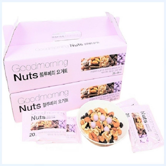 요거트블루베리 한줌견과선물세트 /하루견과 매일견과 호두 아몬드 블루베리 캐슈넛 요거트볼, 50개, 20g