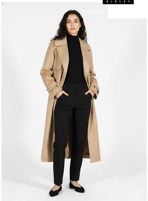 시슬리 트렌치형 소매비죠 롱코트 SACTD2461 CA