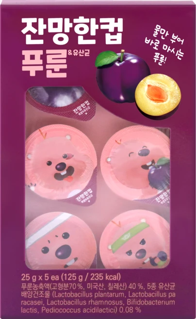 낫띵베럴 잔망한컵 고농축 푸룬 유산균 5p, 125g, 1개 - 쿠팡