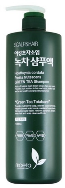 모에타 어성초 자소엽 녹차 샴푸액 지성 두피용, 1kg, 2개