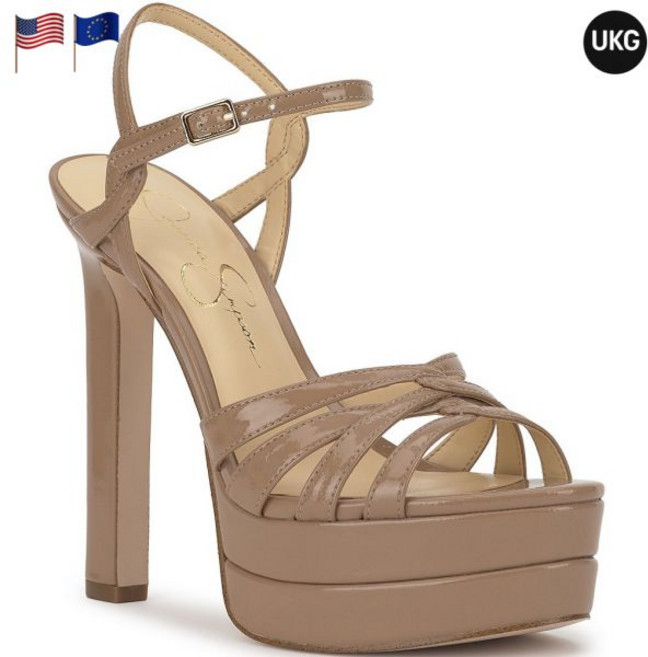 제시카심슨 잇자리 페이턴트 더블 플랫폼 샌들 차이 라떼 여성