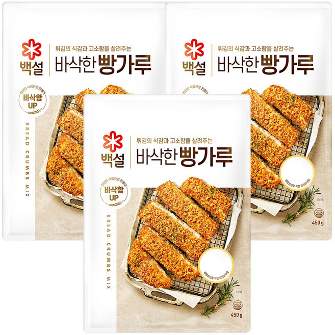 백설 빵가루, 450g, 3개