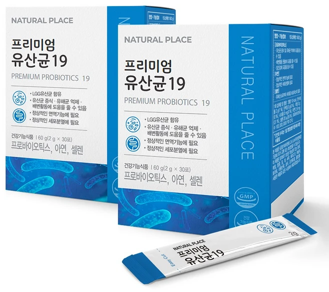 내추럴플레이스 프리미엄 유산균19, 2개, 60g - 쿠팡