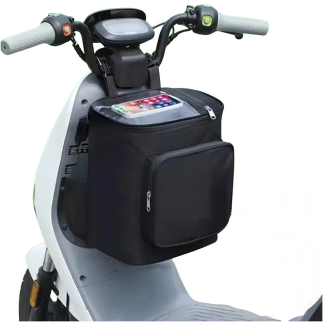 알테쉬 자전거 핸들 가방 스마트폰 터치 방수 오토바이 전동킥보드 공용, 블랙, 1개