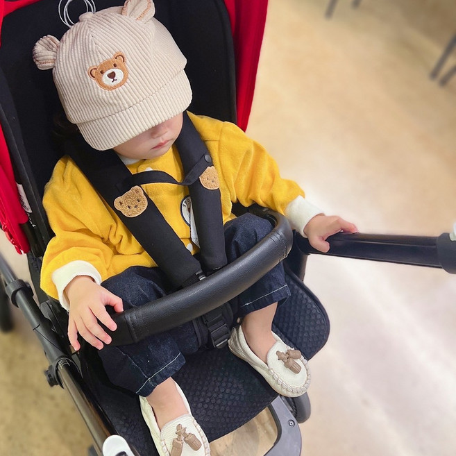 코코아돌 고정형 유모차 벨트커버 아기 식탁 의자벨트 겸용, 블랙(2P)고정형, 1세트