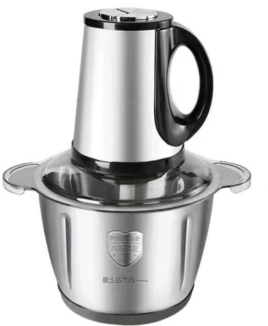 ANYOU 스테인리스 고기 분쇄기 소형 가정용 믹서 만두로 고기 소를 만들다. 대용량 자동조리기 가정용 전동 그라인더, 스테인리스-3L용량