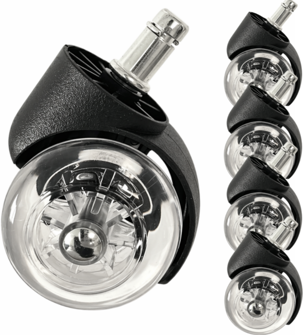 트루행센 무소음 의자 바퀴, 5개, 블랙