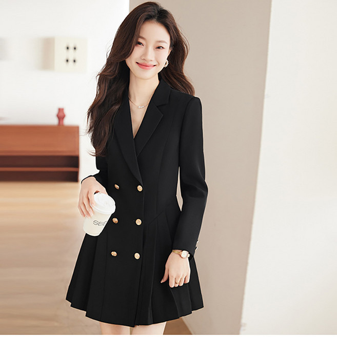 vankay 정장원피스 여성 드롭 고급 원피스 캐주얼 플리츠 8816