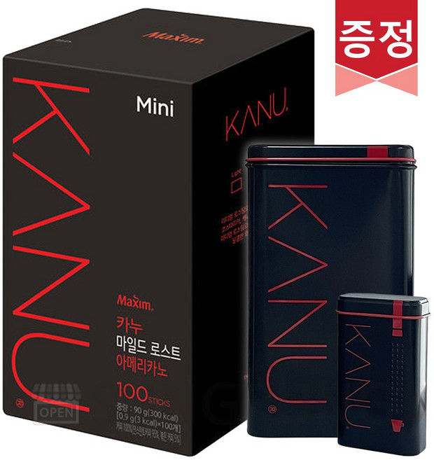 카누 미니 마일드 로스트 100T + 카누 틴케이스 2입 세트, 900mg, 100개입