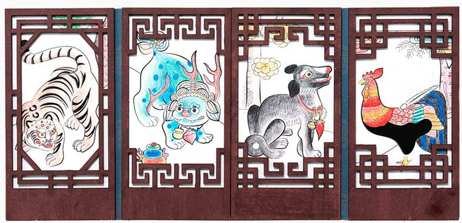 민화샵 고급 전통 병풍 만들기, 1개, 문배도 S250029A