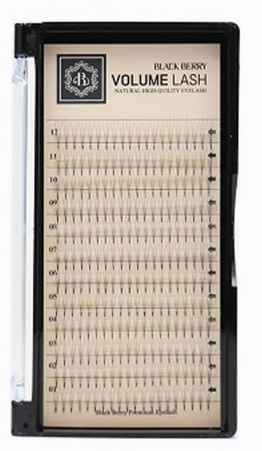 블랙베리 핸드메이드 가닥 러시안볼륨 3D속눈썹 12줄 9-13mm 3D 연장속눈썹, 1개, 블랙베리 3D 12mm
