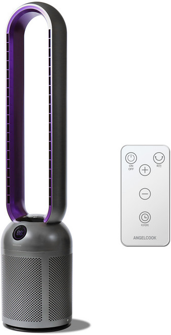 엔젤쿡 24단 날개없는 BLDC 타워형 리모컨 선풍기 무엽 아기 선풍기 에어홀, 1개, AGC-WL2200PU