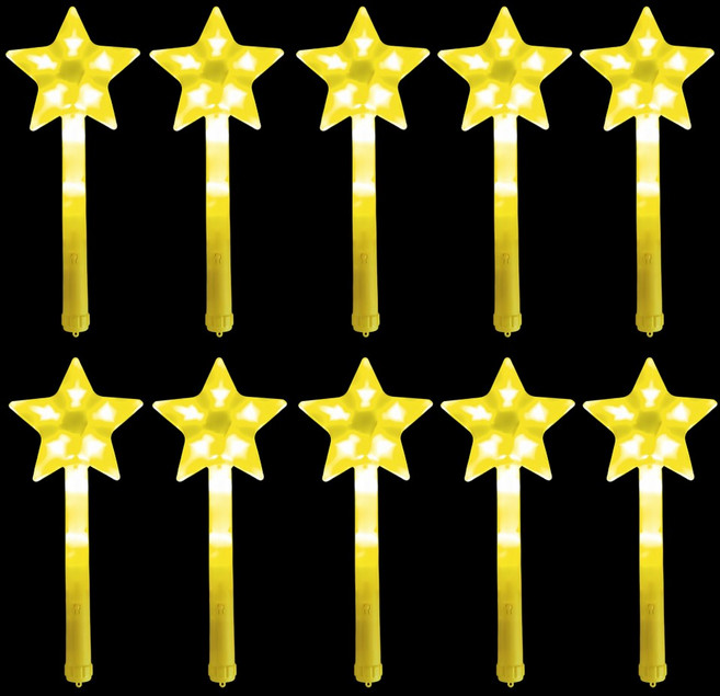 LED 콘서트 파티 학예회 응원봉, 10개, 왕별 옐로우