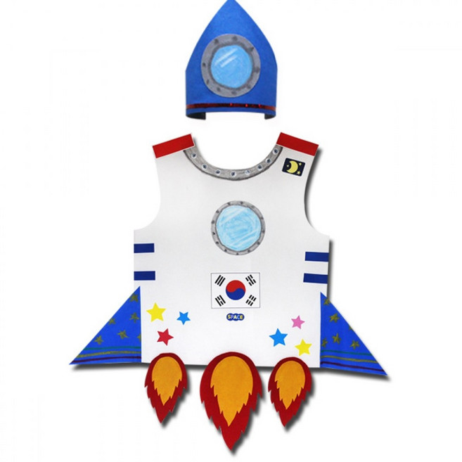 뚝딱공작소 우주 탐험 의상놀이 1인용 만들기 어린이 미술 학습 수업 재료 교구, 단품