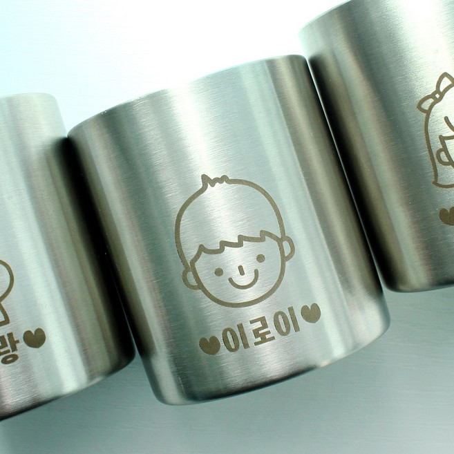 국산 이중 스테인리스 포스코 정품 304 어린이집 유치원 각인 양치컵, 1개, 8번