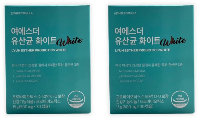 여에스더 유산균 화이트 (한국 여성 질 유래 유산균), 2박스, 30정 - 쿠팡