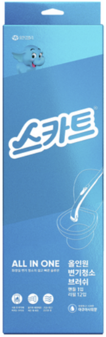 스카트 올인원 변기청소브러쉬 아쿠아 핸들 + 리필 12p 세트, 3세트