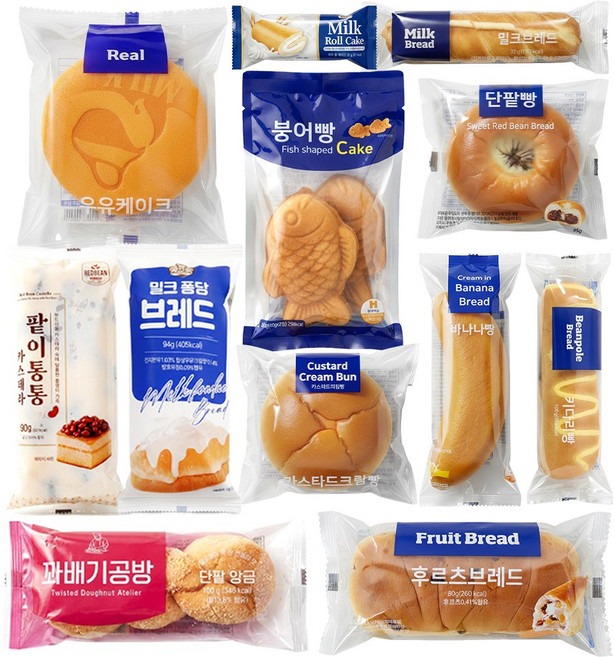 천원빵 개별포장 빵 아침 식사대용 간식용 빵종류 12개 세트