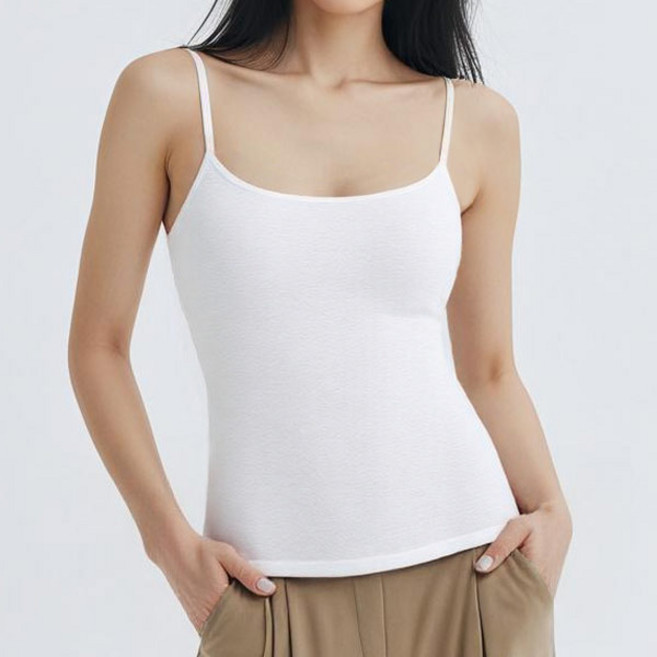 [TRY]여성런닝 백색면100 스마트캐미솔 화이트 끈런닝2매 국내산