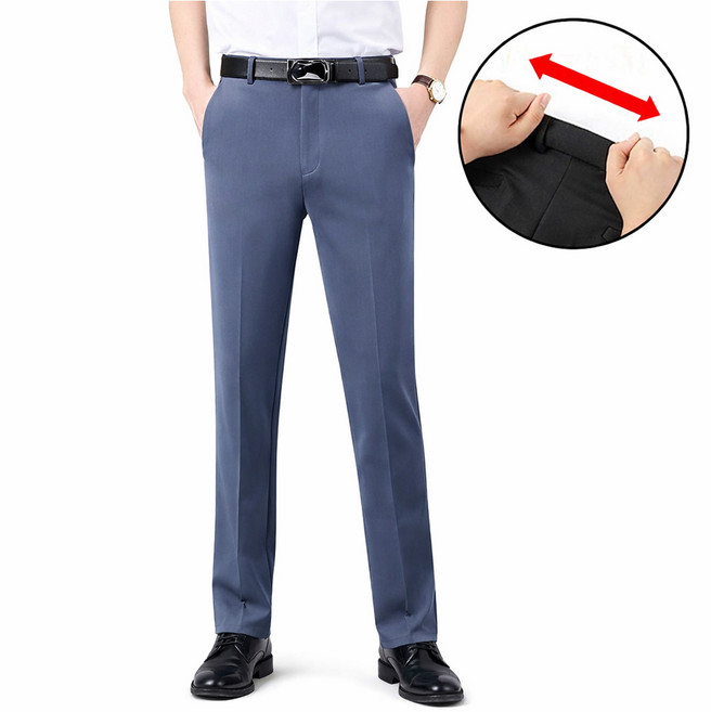 차쿠 남성 봄 여름 가을 정장바지 허리밴딩 스판바지 고탄력 슬랙스 오피스 회사 바지 출근바지 중년 빅사이즈