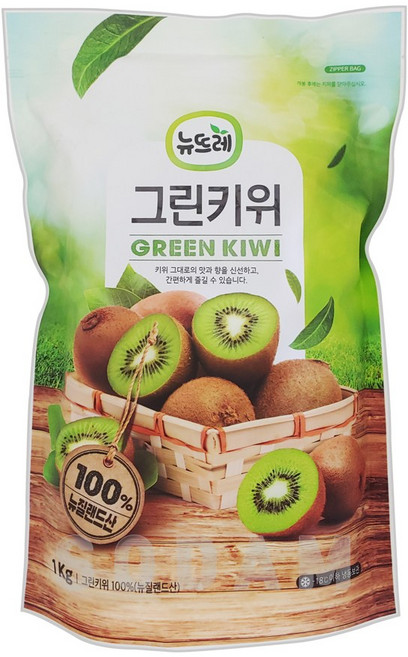 뉴뜨레 뉴질랜드산 냉동 그린키위 1kg/ 무가당홀 드라이아이스 포장, 2개