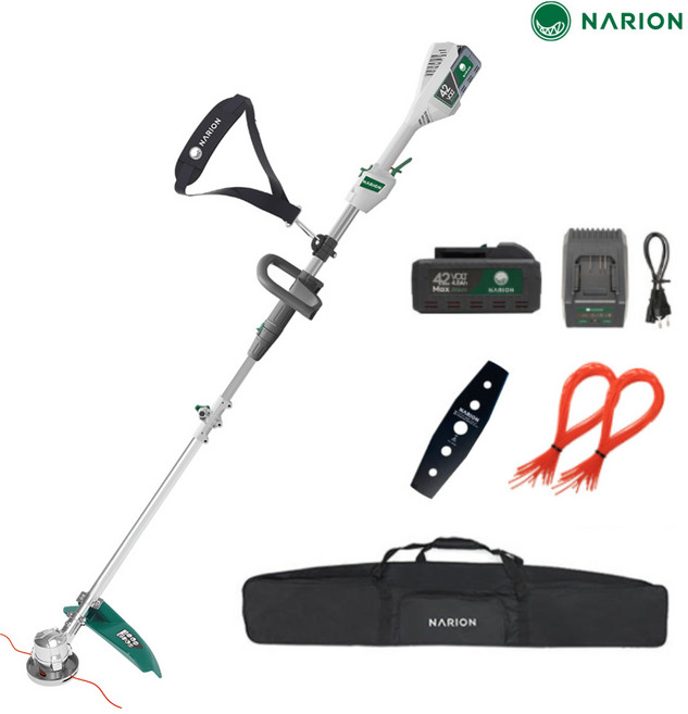 나리온 42V 무선 전기 충전식 전동 예초기, 1개, 배터리 1개 풀세트